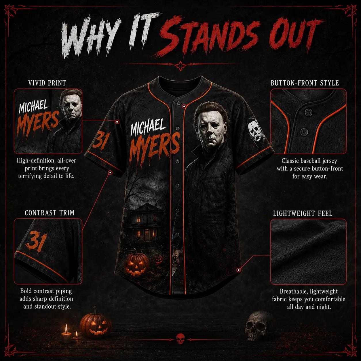 Wicked Waltz® Horror Slasher Baseball Jersey