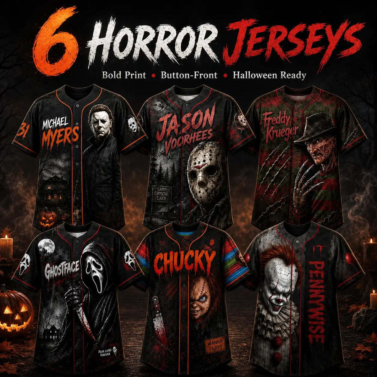 Wicked Waltz® Horror Slasher Baseball Jersey