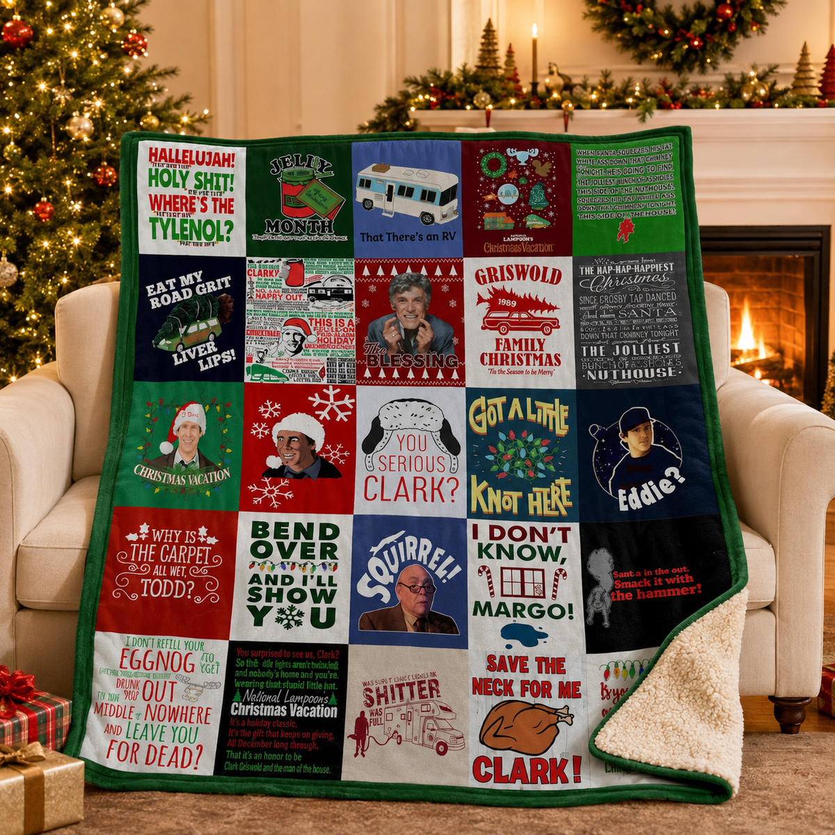 Griswold Family Christmas Sherpa Blanket