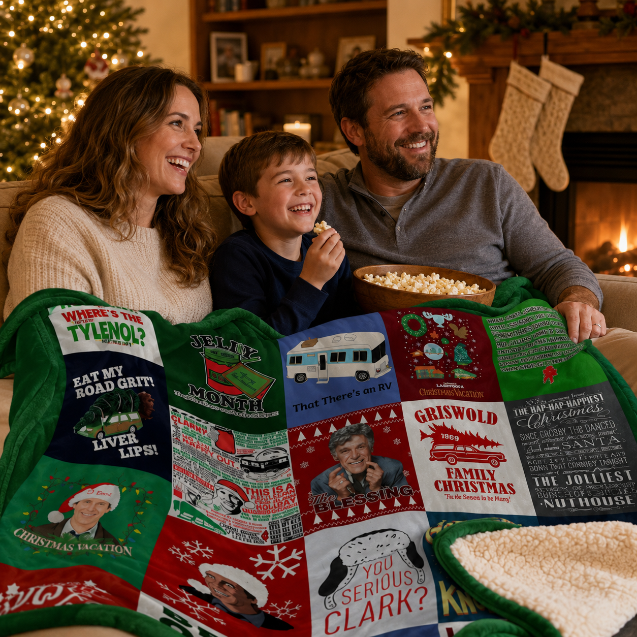Griswold Family Christmas Sherpa Blanket