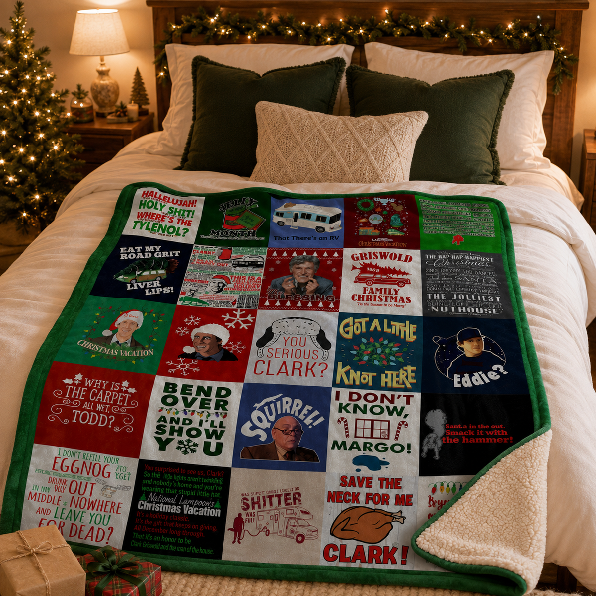 Griswold Family Christmas Sherpa Blanket