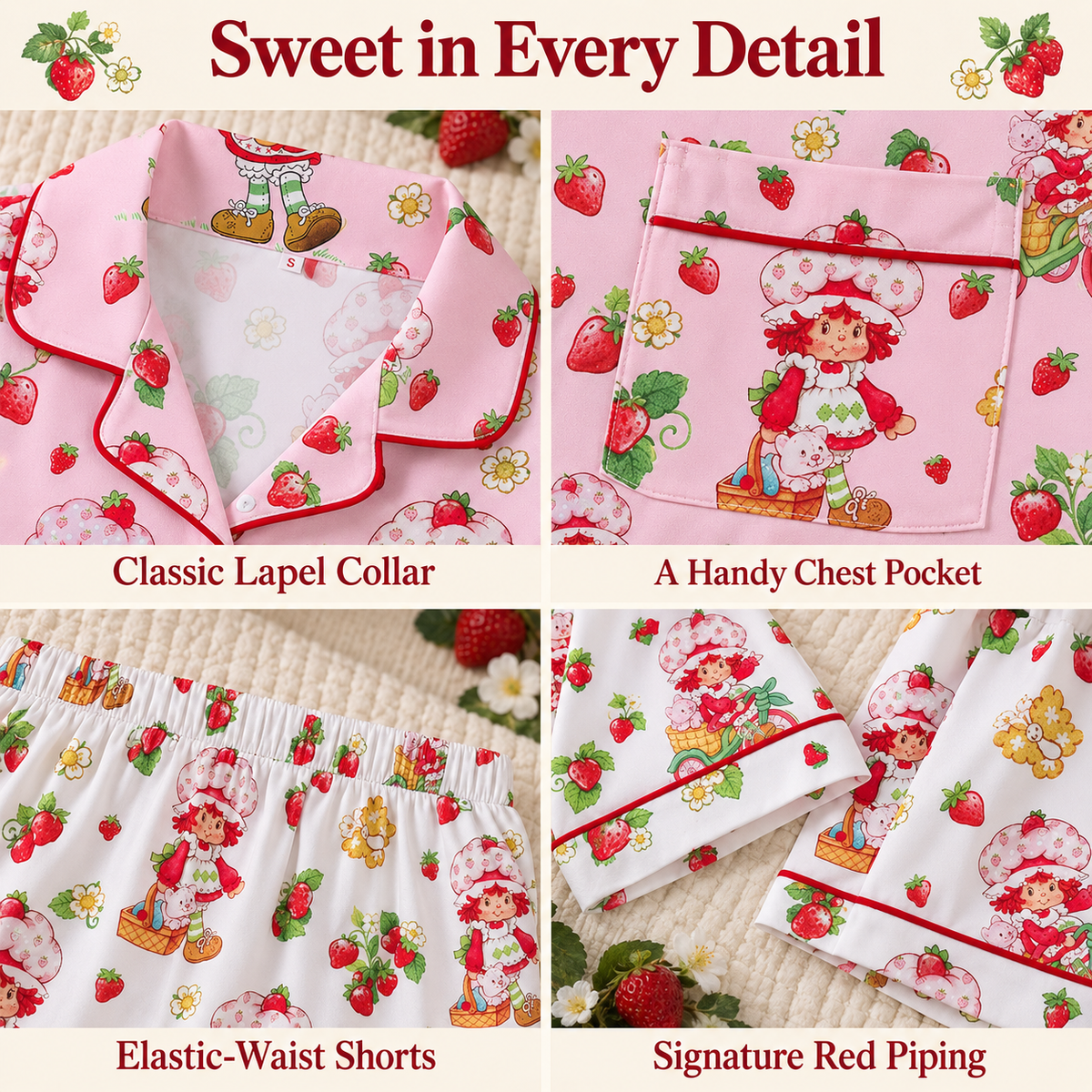 Strawberry Shortcake Satin Pajamas Set